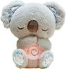 Anxiet Y Relief Plush Breathing Animal, Sleeping Koala Plush Breathing with Musical Lights & Rhythmic Breathing Motion