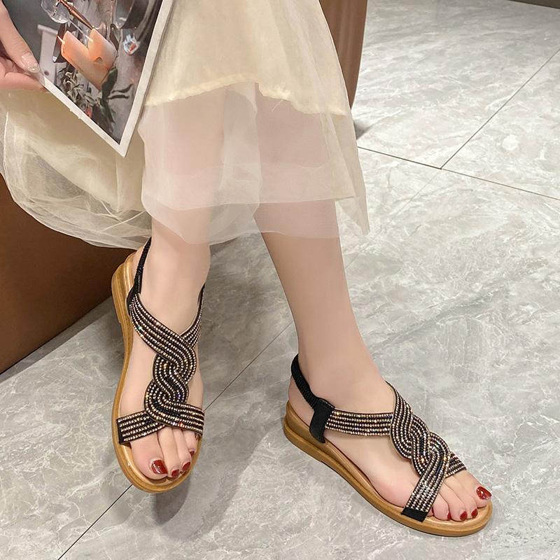 Fashion Sandals Women 2025 New Summer Wedge Heel Soft Sole Elevated Casual Roman Sandals Small Womens Shoes Sandalias Mujer Sandal Q322