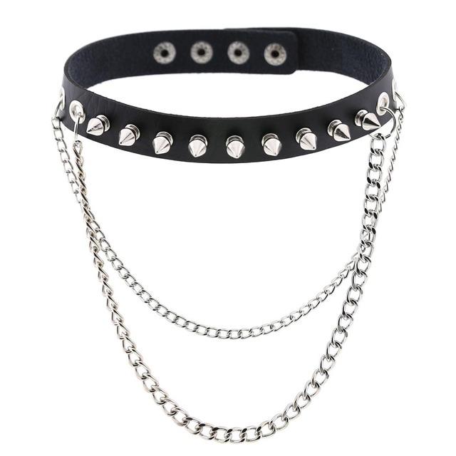 Colier Vintage Sexy Harajuku cu Pandantiv Lanț din Piele PU Femei Bărbați Punk Gotic Choker Negru Declarație Jocuri pentru Adulți Jucării pentru Adulți