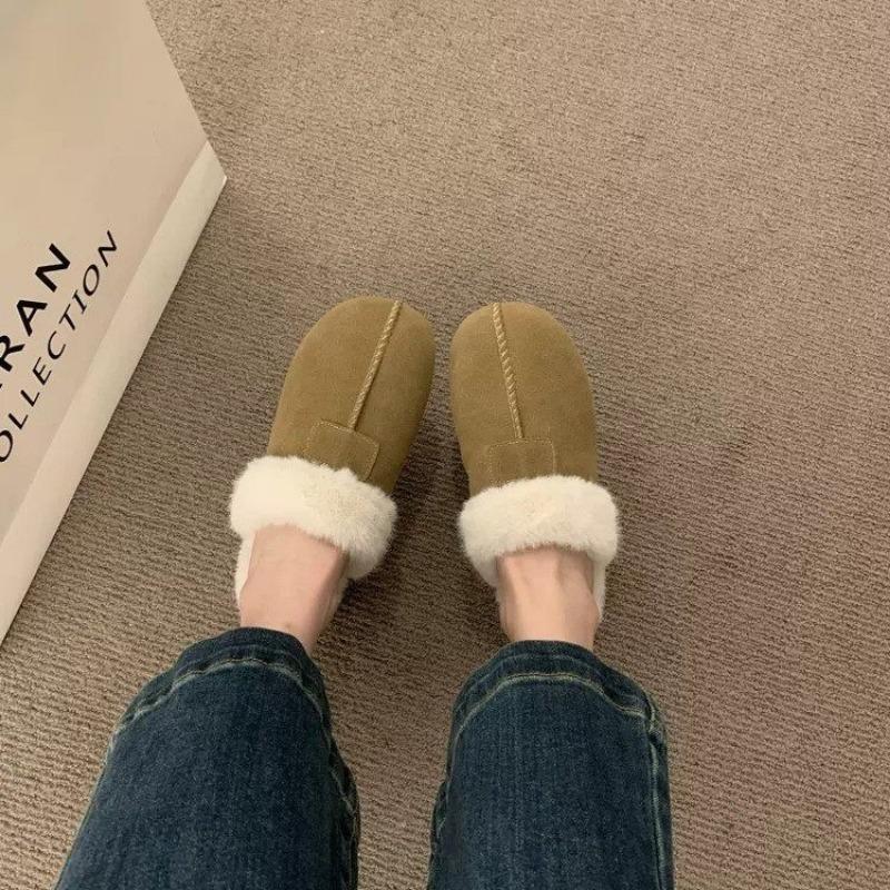 New Winter Fuzzy Women Slippers Indoor Soft House Shoes Brand Fluffy Suede Women Shoes Outdoor Antiskid Flat Slippers