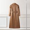 Elegante Soprabito Lungo da Donna Trench Vintage in Pelle Cappotto Mezza Lunghezza Slim Fit Primavera Autunno Capospalla