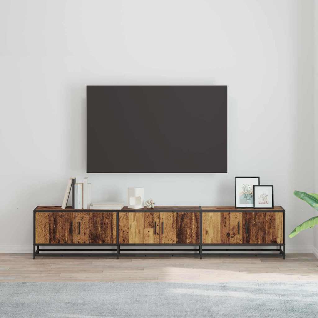 TV Units 2 Pcs Reclaimed Wood Look 210 X 35 X 41 Cm Engineered Wood