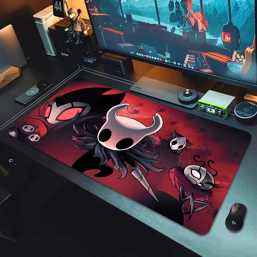 90x40cm Gamer HD Mouse Pad Anime Rubber Mausepad Hollow Knight Lock Edge Keyboard Rug Large Computer Company Office Long Deskmat