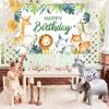 Jungle Safari  Animal Party Background Backdrop Happy Wild One 1st Birthday Party Decoration Baby Shower Photo Background
