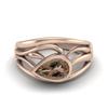 8X5mm Pear Smoky Quartz 925 Sterling Silver Rose Vermeil Solitaire Filigree Women Engagement Ring