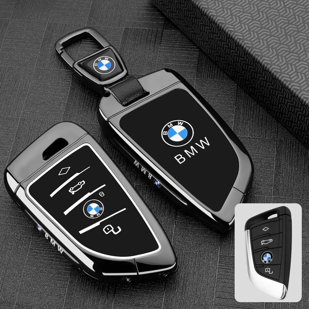 Zinc Alloy Leather Car Remote Key Case for BMW F10 F11 F20 F25 F30 F31 F34 G20 G30 X3 X4 I3 M3 M4 1 3 5 Series Accessory