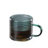 Colorful Vertical Pattern Glass Double-layer Mug Heat-resistant High Borosilicate Glass Coffee Cup Original Mugs Water Bottle