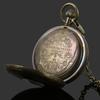 Orologio da tasca meccanico da uomo retrò con volano e fasi lunari in rame massiccio, orologio a carica manuale vintage nostalgico, orologio da tasca meccanico a doppia cassa