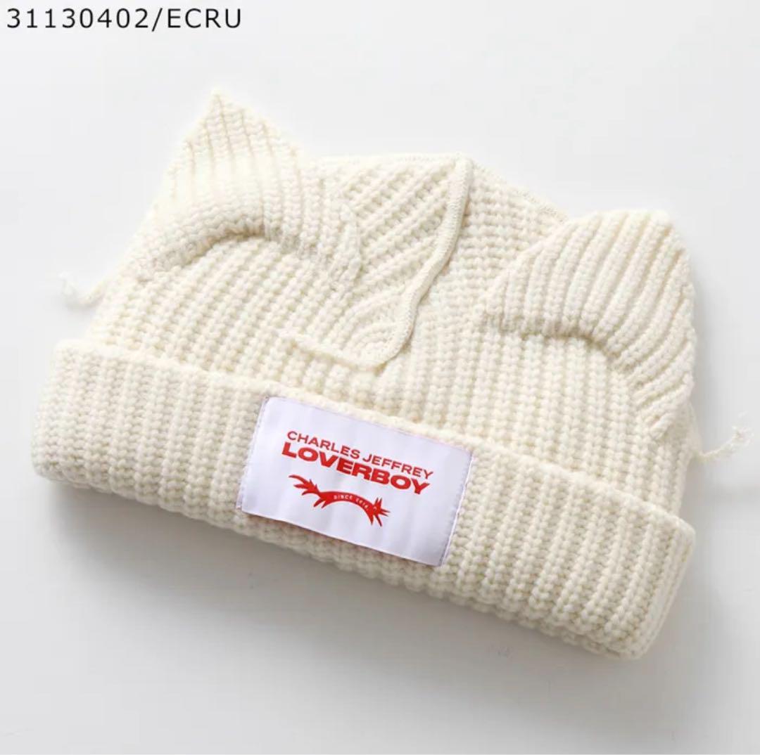 

[USED] With tags / Authentic CHARLES JEFFREY LOVEROY cat ear knit hat