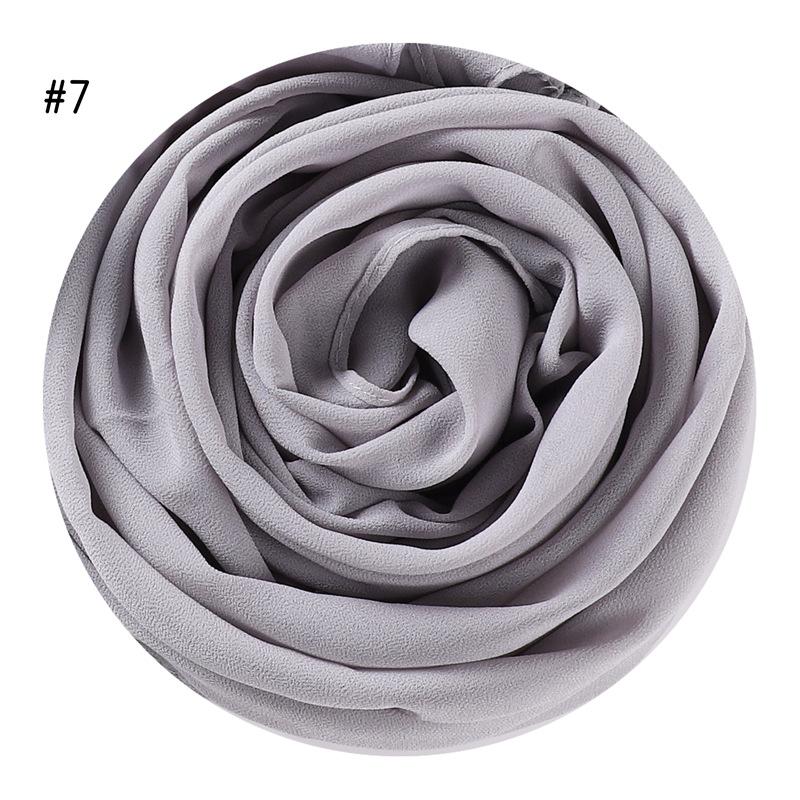 175X70Cm  High Quality Malaysian Pearl Chiffon Hijab Bundles Solid Color Scarves Head Scarf For Muslim Woman 73 Colors