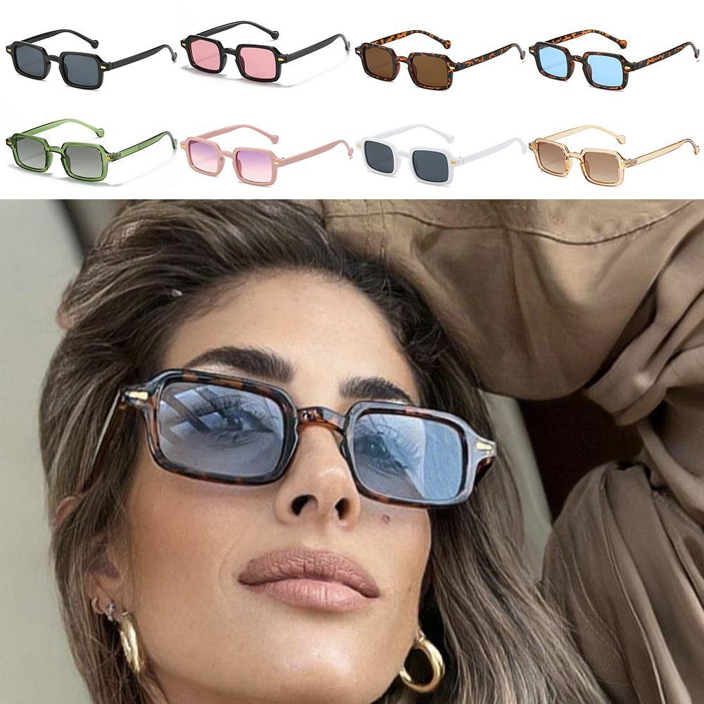 

Eyewear Gradient UV400 Square Sunglasses Men Sun Glasses Rivets Decoration Women Shades Black-Black Gray