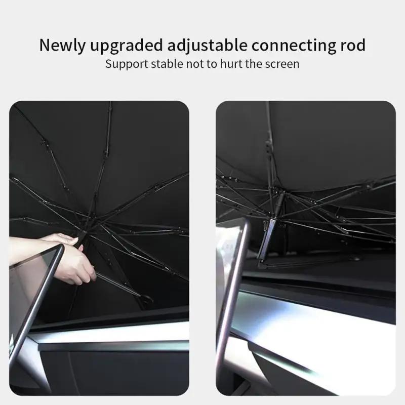Car Windshield Sunscreen Umbrella UV Protection Sun Visor Protector Front Window Sun Shade Cover For Tesla Model 3/Y/X/S Series