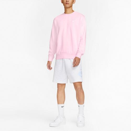 Nike solid color crewneck pullover long-sleeve sweatshirt for men in pink