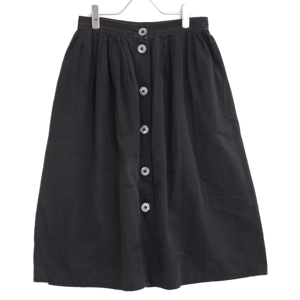 Yves Saint-Laurent 80s French front button skirt 46 blackUsed