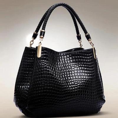 Borsa da donna grande capacità borsa da viaggio giornaliero borsa a tracolla da donna stampa coccodrillo borsa a mano con faccia luminosa shopping