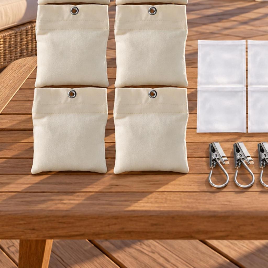8 Pieces Outdoor Curtain Weight Bags Windproof with Clips WearResistant for
