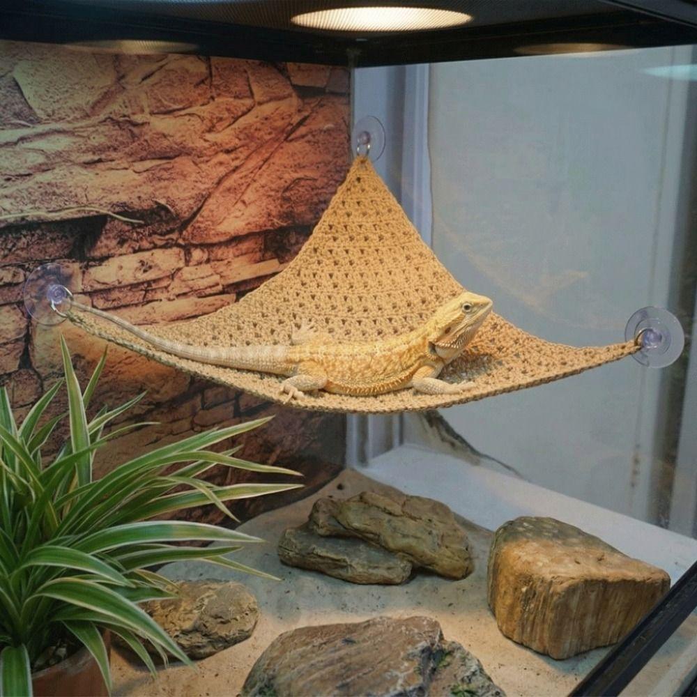 Suction Cup Lizard Hammock Hanging Reptile Mesh Hammock Pet Bed Swing  Pet Resting
