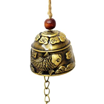 Mini Carp Pattern Fish Pendent Hanging Wind Chime Lucky Bell Home Temple Decor