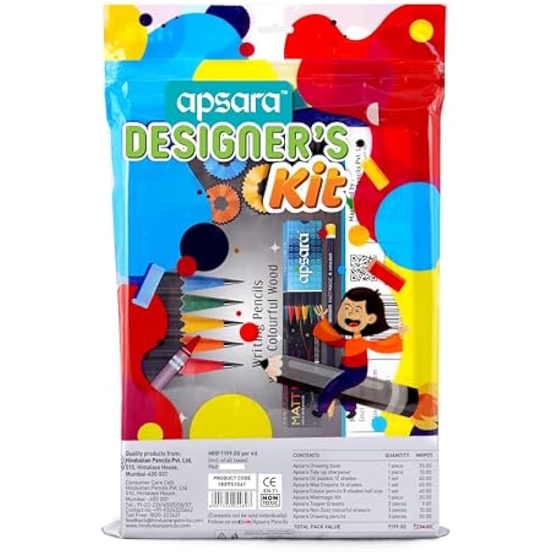 

Apsara Wood Designer S Kit|Non-Toxic & Child Safe|Attractively Packaged|Ideal & Birthday Gift Pack|Drawing Kit For Artis 0 синий
