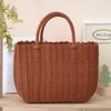 Colorful Imitation Rattan Woven Ladies' Picnic Handbag