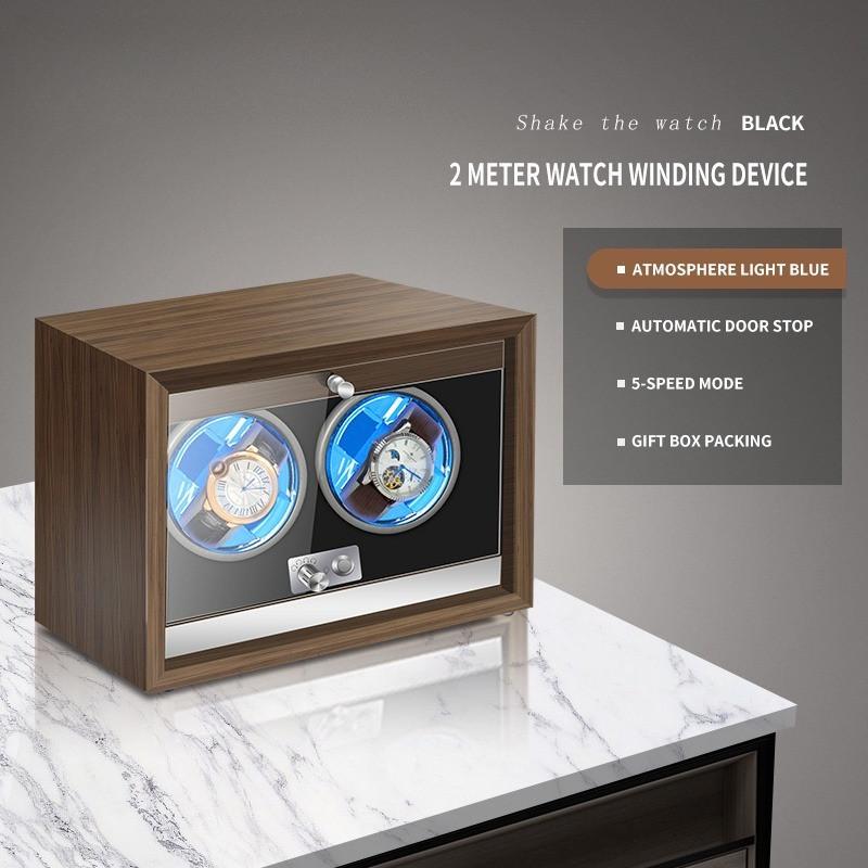 High-End 1 2 3 4 Slot 5-speed Automatic Watches Box Adjustable Watch Cabinet Clock Storage Box Luxury Wood Watch Winder