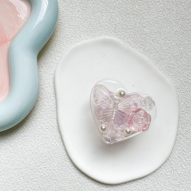 

3D Rose Butterfly Pearl Love Phone Airbag Bracket Ins Small Fresh Women s Desktop Watching Support