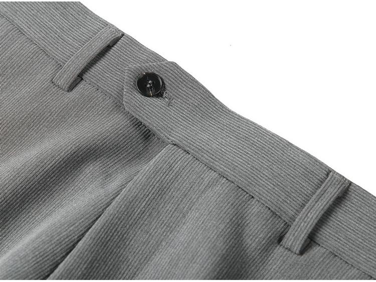 Korean Slim Fit Men's Nine-Point Stripe Dress Pants - Summer Lightweight Casual Skinny Trousers