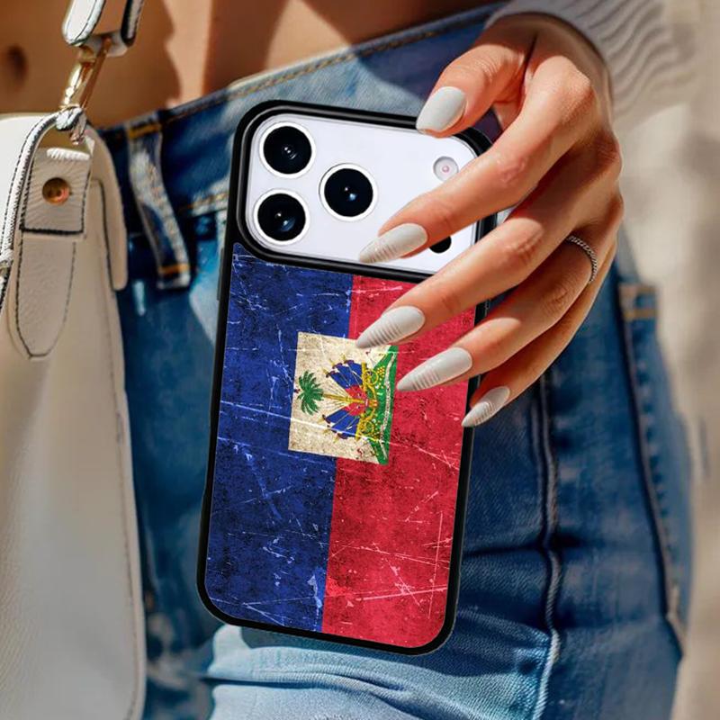 Haiti Haitian Flag soft Phone Case For iPhone 17 Air 14 15 13 12 Max Cover For Apple 14 15 16 16e 11 Pro Max Plus