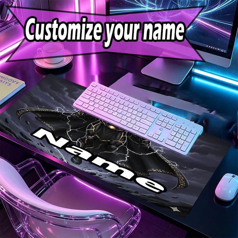 Custom Name Personalized Black Adam Pattern Mousepad, Laptop PC Desk Mat, Decorative Desk Mat for Home Keyboard Pad Gift