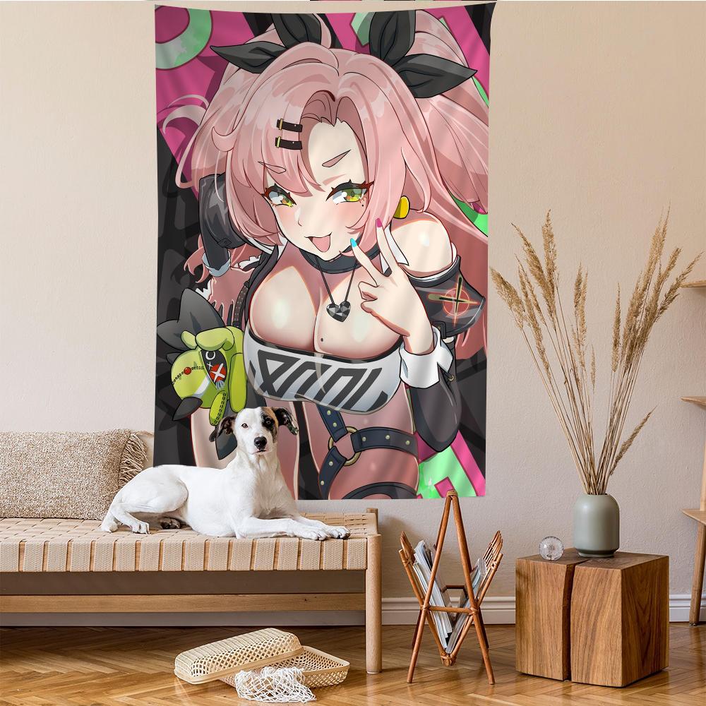 Zenless Zone Zero Colorful Tapestry Wall Hanging Hanging Tarot Hippie Wall Rugs Dorm Wall Art Decor