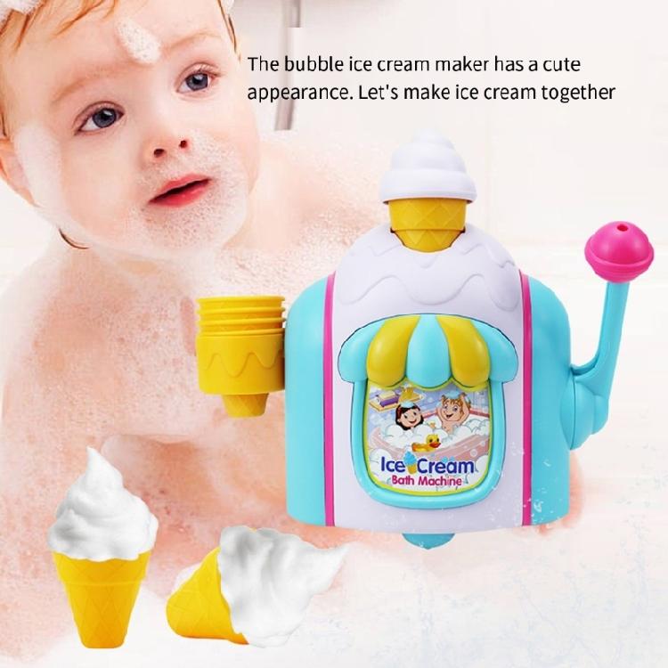 Ice Cream Bubble Maker Foam Machine Bath Entertainment Toy Safe Foam Maker Toy for Toddler Shower Time Fun Bathing Toy