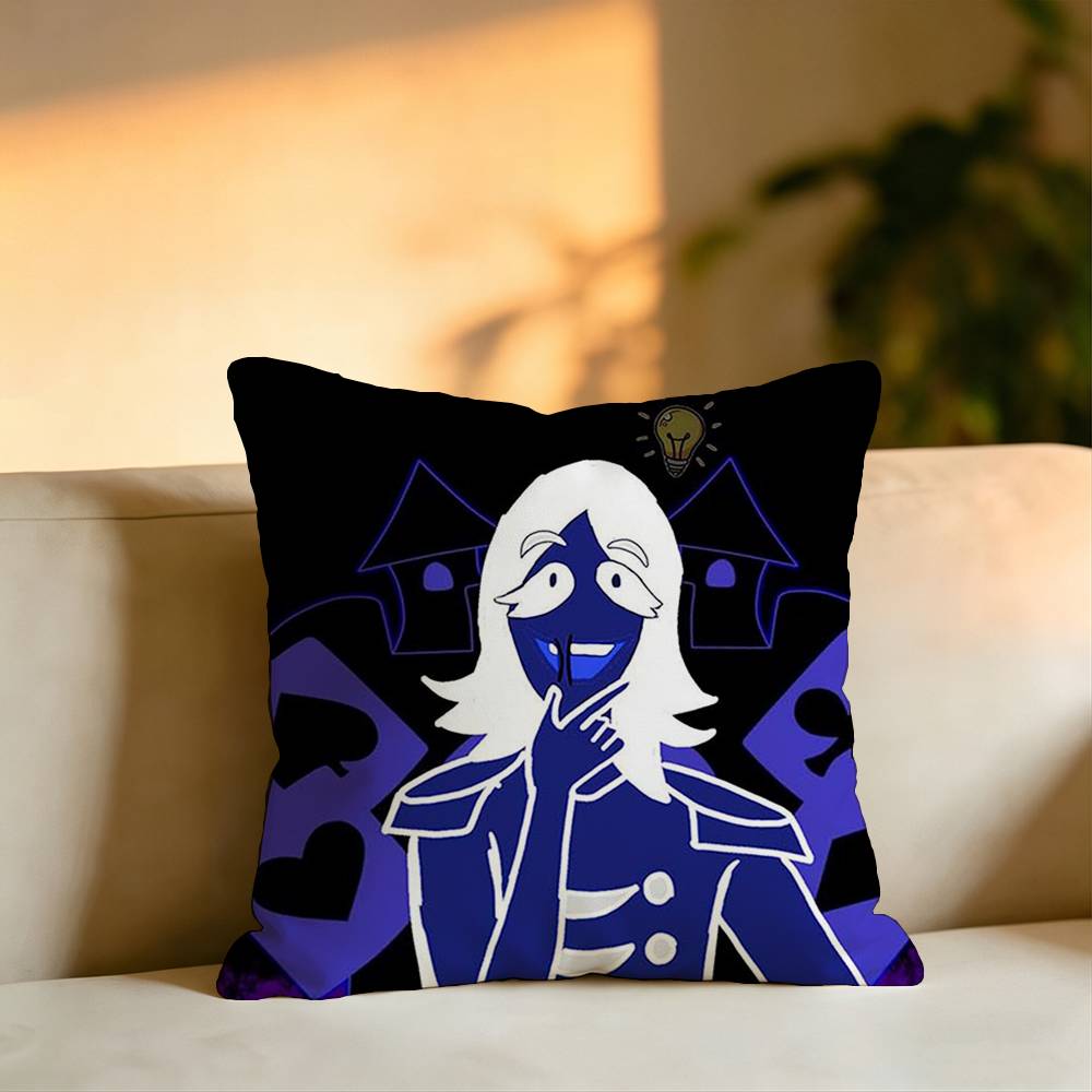 Hot Game DDeltarune Rouxls Kaard Square DoubleSided printed Pillow Case Bedroom Bedside Pillow Sofa Cushion Cover