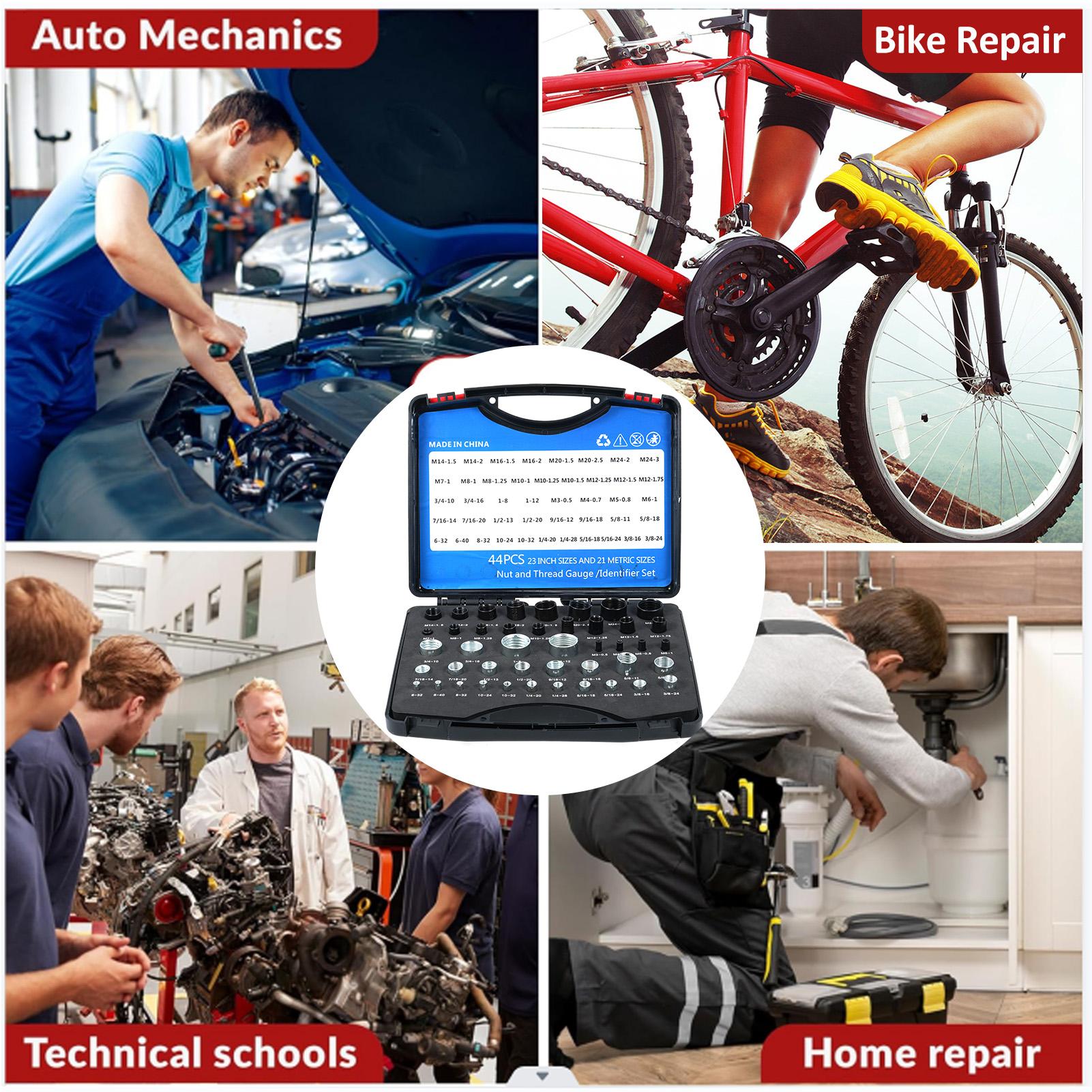 

Набор из 44 резьбовых калибров для гаек и болтов, каждый в отдельном футляре (23 дюйма и 21 метрический) Специально