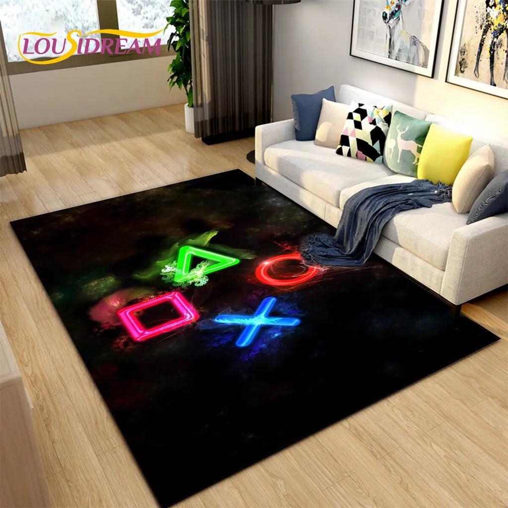 Cartoon Gamer Game Controller Area Rug Large,Carpets Rug for Living Bedroom Sofa Doormat Decoration,Kids Play Non-slip Floor Mat