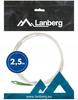 Lanberg SM SC/APC-SC/APC SIMPLEX 3.0mm G657A2 2.5m white fiber optic patch cord