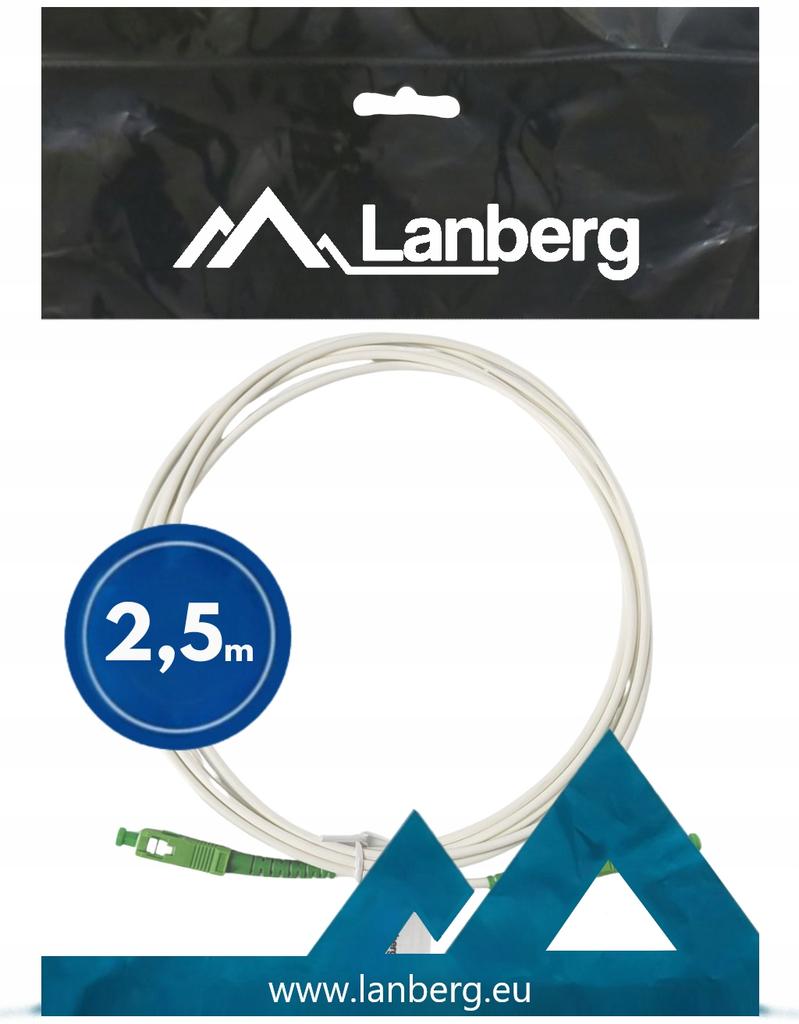 Lanberg SM SC/APC-SC/APC SIMPLEX 3.0mm G657A2 2.5m white fiber optic patch cord