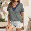 Women's Casual Loose V-neck Short-sleeved Shirt Short-sleeved Top