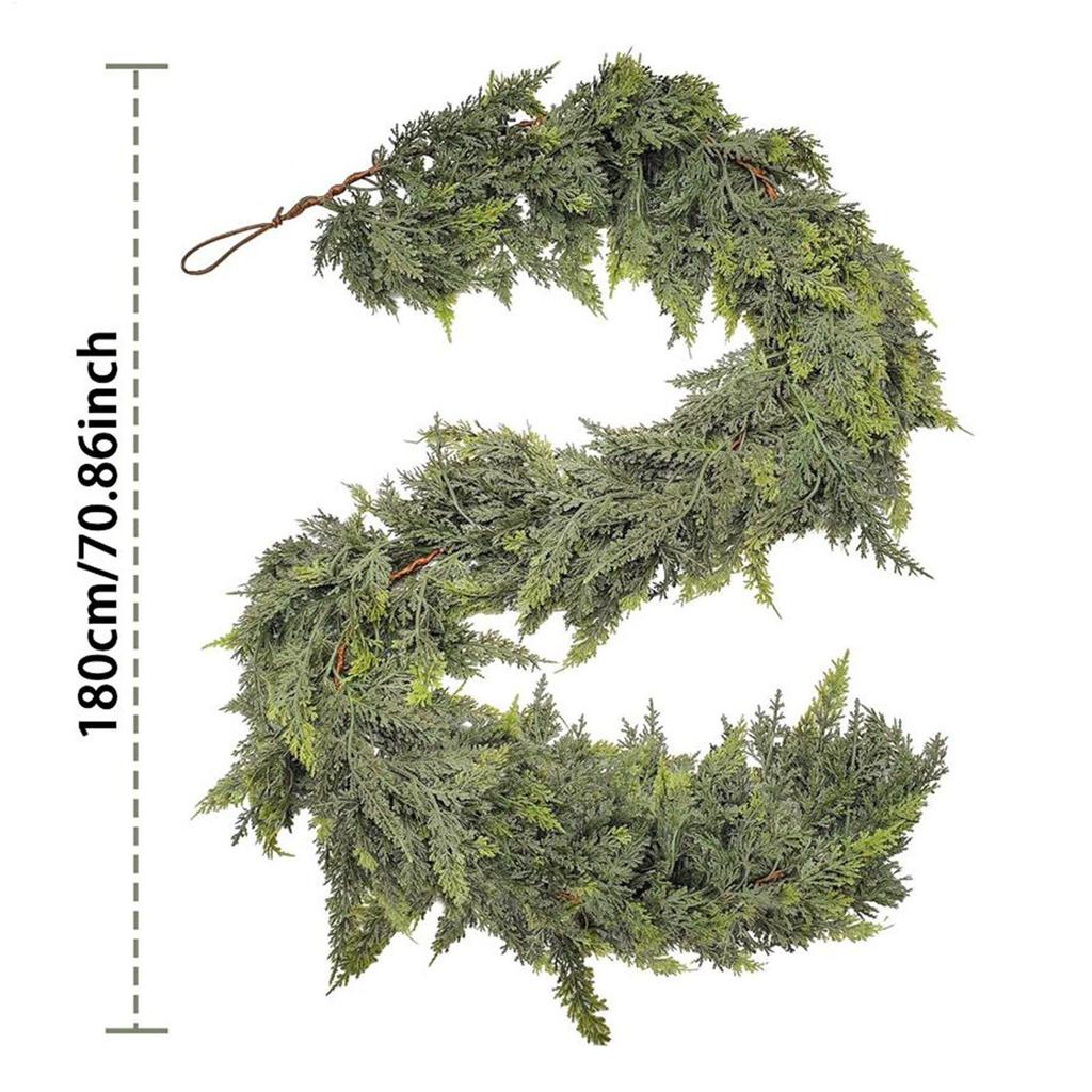 Artificial Cedar Garlands Cedar Garland Artificial Realistic 5.91 Feet Fireplace Mantel Greenery Decor for Indoor Outdoor Winter