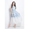 Summer Women Vintage Print Designer Runway Dress Sleeveless Blazer Collar Seaside Beach Long Maxi Tank Dresses