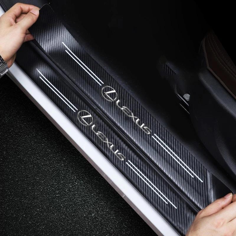 Car Door Carbon Fiber Sill Protector Sticker For Lexus IS250 NX300h ES300h 350 GS350 LX600h SC430 LS430 Ct200h GX470 UX250h NX AEH1