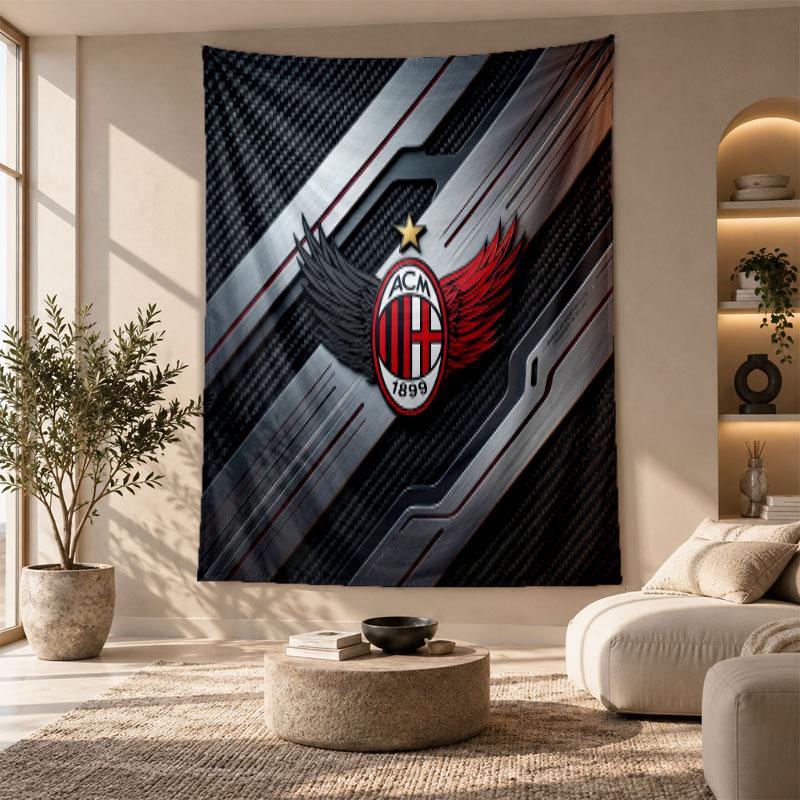Dekoratif Duvar Halısı, AC Milan Baskılı Duvar Sanatı, Yatak Odası Arka Planı İçin Hafif Duvar Askısı