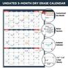 Dry Erase Calendar for Wall - Undated 3 Month Wall Calendar, 28" x 40"(Vertical), Large Wall Calendar Dry Erase for Office, Home, School