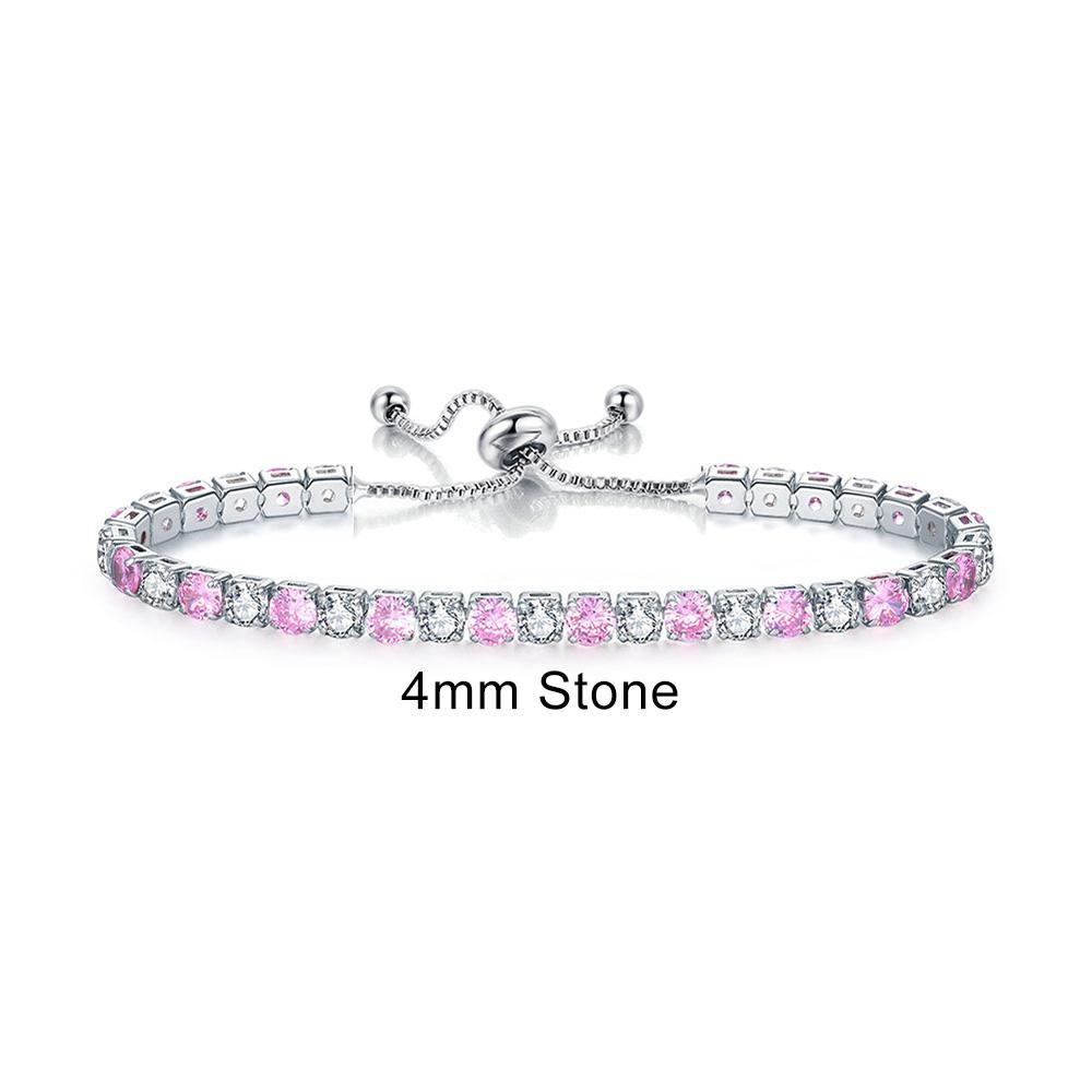 Adjustable Colorful Birthstone Tennis Bracelet for Women Multicolor CZ Crystal Wedding Birthday Gift Hand Jewelry