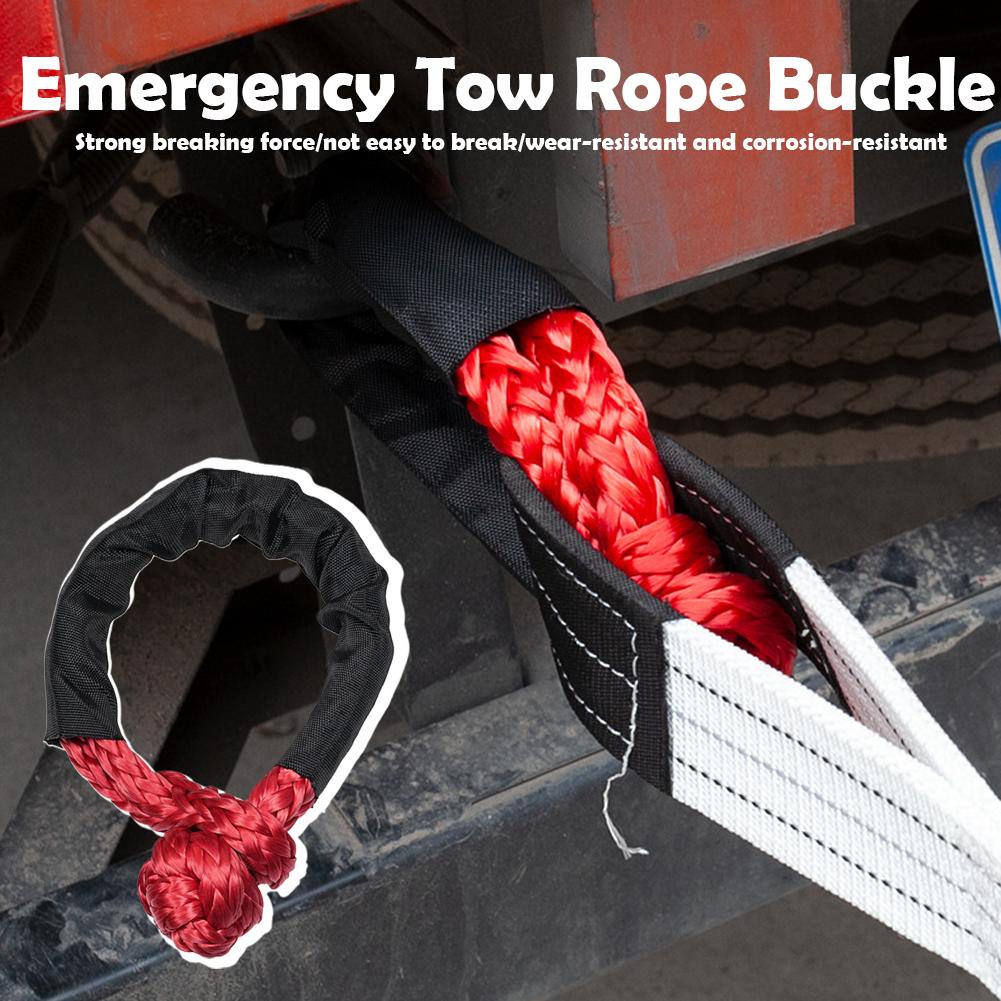 Soft Shackle Synthetic Rope Heavy Duty Vehicle Recovery Tow Strap Vehicle Tow Rope for Truck SUV Jeep Off-Road Rescue