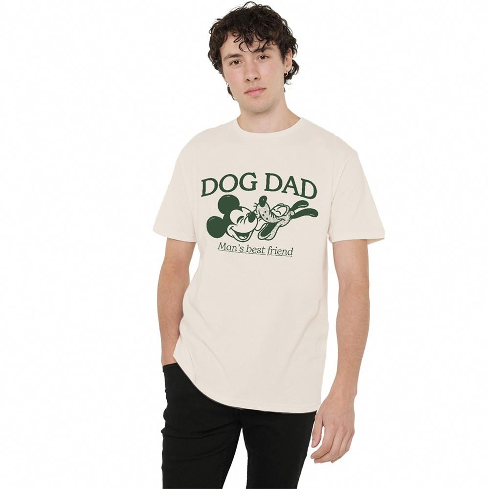 Mickey Mouse And Pluto Dog Dad T-Shirt S-3XL Natural L