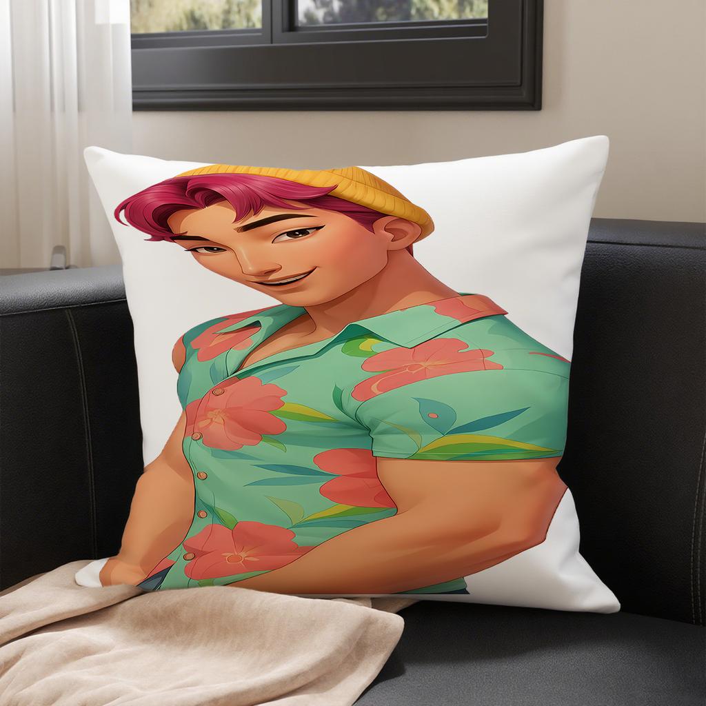 KPop Demon Hunters The fantasy world on the pillowcase: cartoon characters and cute pet patterns, fashion home decoration