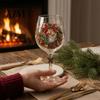 Schneemannmusterkelch Weihnachts-Stielweinglas, Schneemann/Weihnachtsmannkranz/Elch/Weihnachtsbaum Handbemalt, Elegantes Trinkglas Kreatives Stielglas für