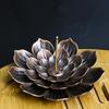 Alloy Incense Burner Reflux Stick Incense Holder Buddhism Lotus Line Incense Plate Sandalwood Coil Censer Base Home Decoration
