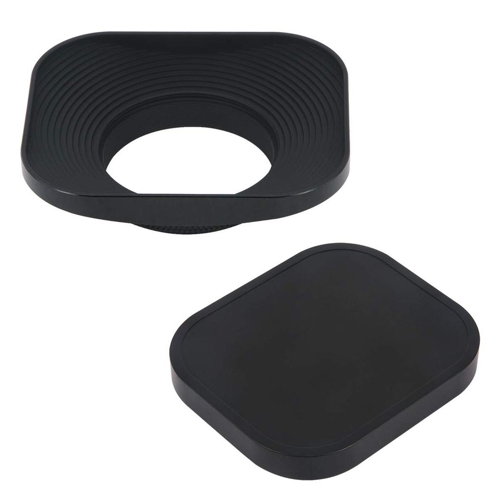 Haoge 39mm Square Metal Lens Hood with Shade Design and Cap for 39mm Lenses of and other 39mm filter thread LH-B39T Screw-In Canon, Nikon, Sony,