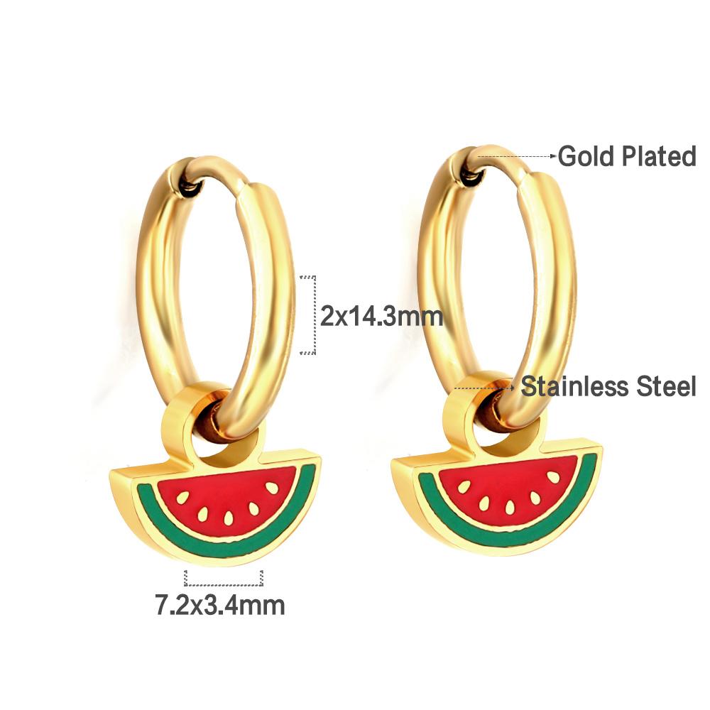 LUXUKISSKIDS Erdbeer-Anhänger Schmuck Ohrringe Süße Rote Kirsch-Tropfen Anhänger für Mädchen/Frauen Stahl Früchte Zubehör Geschenke